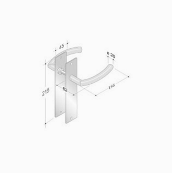 pba 2027/2001 Pair of Handles in Stainless Steel AISI 316L