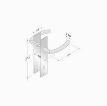 pba 2027/2001 Pair of Handles in Stainless Steel AISI 316L