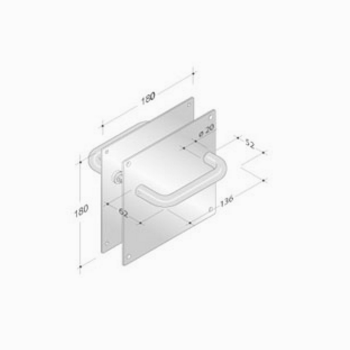 pba 2028B/2001 Pair of Handles in Stainless Steel AISI 316L