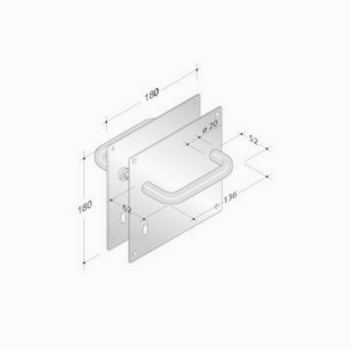 pba 2028B/2001 Pair of Handles in Stainless Steel AISI 316L