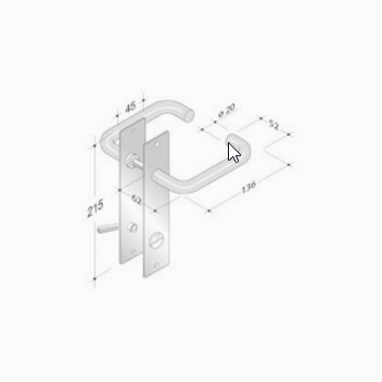 pba 2028B/2001 Pair of Handles in Stainless Steel AISI 316L