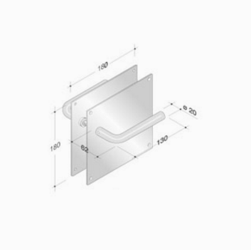 pba 2028/2001 Pair of Handles in Stainless Steel AISI 316L
