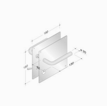 pba 2028/2001 Pair of Handles in Stainless Steel AISI 316L