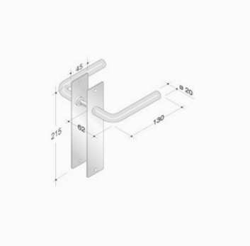 pba 2028/2001 Pair of Handles in Stainless Steel AISI 316L