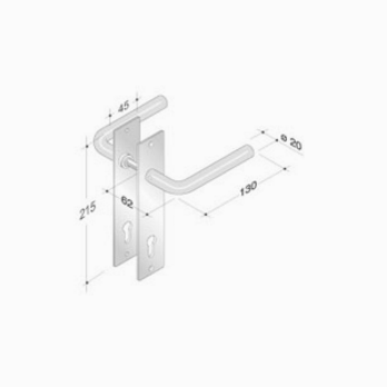 pba 2028/2001 Pair of Handles in Stainless Steel AISI 316L