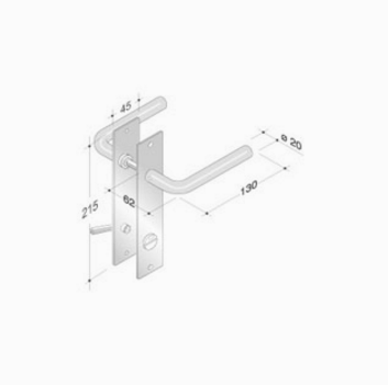 pba 2028/2001 Pair of Handles in Stainless Steel AISI 316L