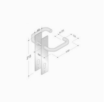 pba 2029/2001 Pair of Handles in Stainless Steel AISI 316L