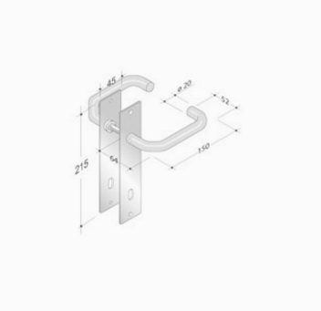 pba 2029/2001 Pair of Handles in Stainless Steel AISI 316L