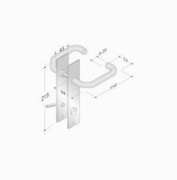 pba 2029/2001 Pair of Handles in Stainless Steel AISI 316L