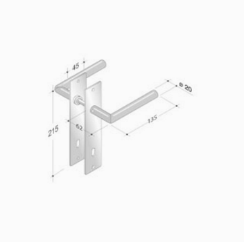 pba 2030/2001 Pair of Handles in Stainless Steel AISI 316L