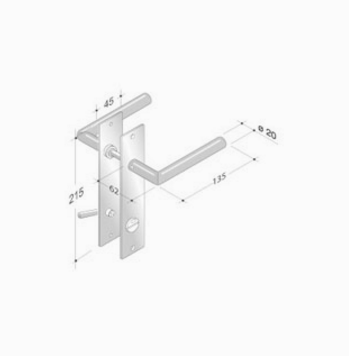 pba 2030/2001 Pair of Handles in Stainless Steel AISI 316L