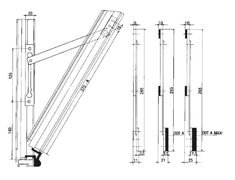 Opening Limiter Arm for Windows pba P70-AW1-C