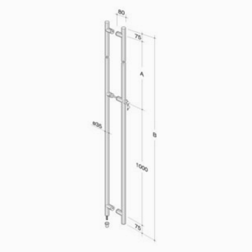 pba 200C Pull handle in AISI 316L stainless steel with built-in lock