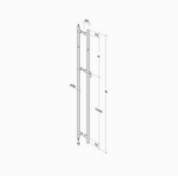 pba 200C Pull handle in AISI 316L stainless steel with built-in lock