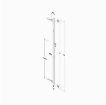pba 200C Pull handle in AISI 316L stainless steel with built-in lock