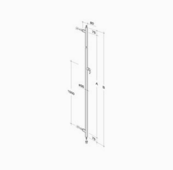 pba 200C Pull handle in AISI 316L stainless steel with built-in lock