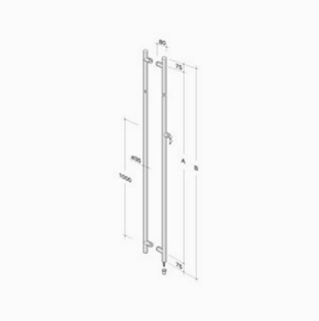 pba 200C Pull handle in AISI 316L stainless steel with built-in lock