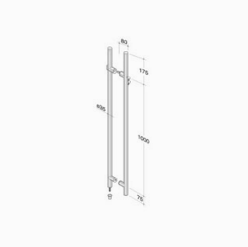 pba 200C-Y AISI 316L Stainless Steel Pull Handle with Built-in Lock