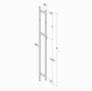 pba 200C-YE Pull Handle with Lock in Stainless Steel AISI 316L
