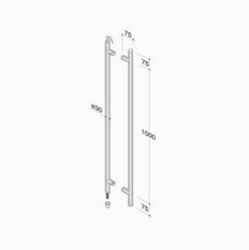 pba 200C-V Pull Handle with Lock in Stainless Steel AISI 316L