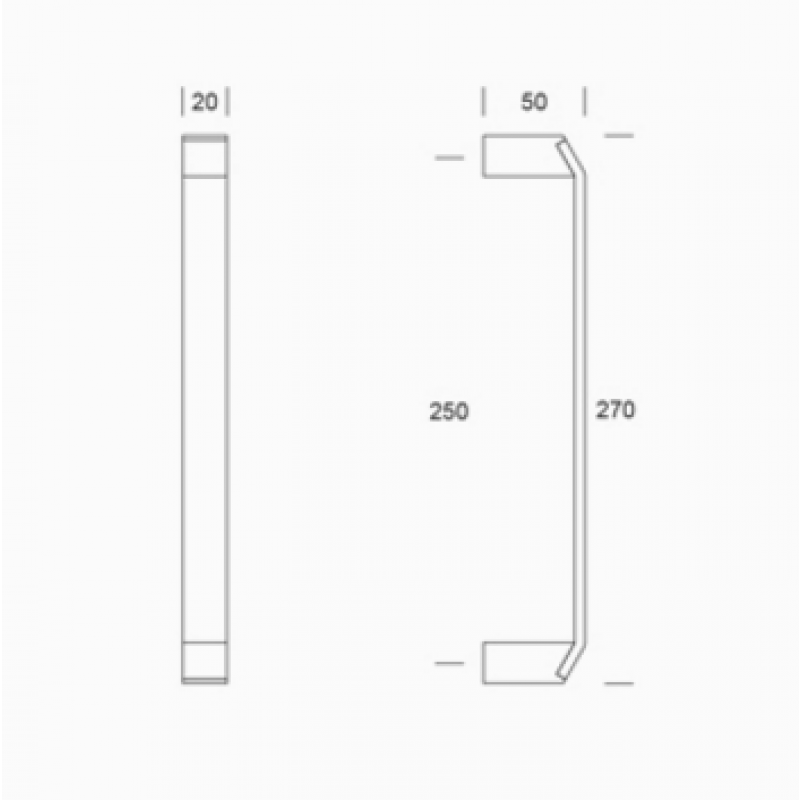 0IT.152.0025 pba Pull handle in stainless steel 316L