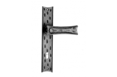 1040 Galbusera Door Handle with Plate Artistic Wrought Iron