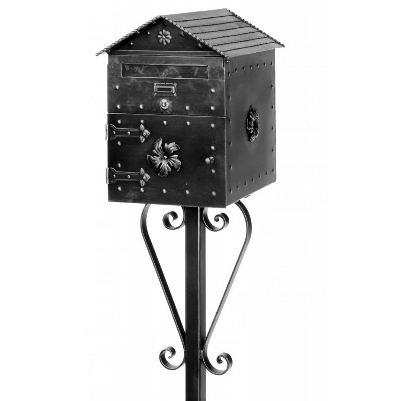 1084 Galbusera Scaffold Pole Mail and Bread Box Artistic Wrought Iron