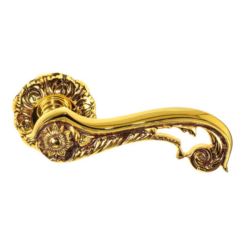 1115-8 Jade Class Door Handle on Rose Frosio Bortolo With Sculptural Shape