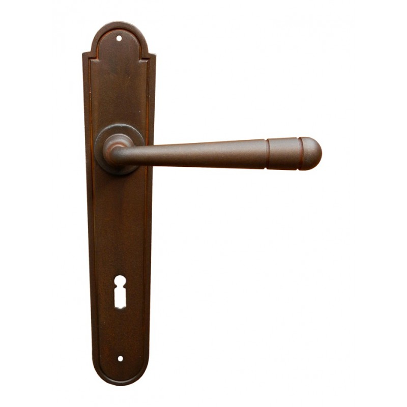 12 Galbusera Door Handle with Plate Artistic Wrought Iron
