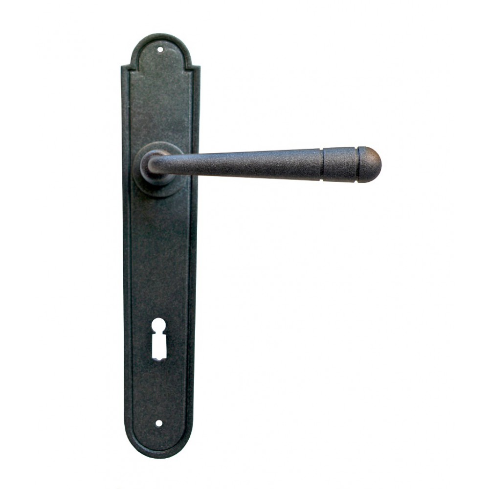 12 Galbusera Door Handle with Plate Artistic Wrought Iron