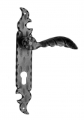 14 Galbusera Door Handle with Plate Artistic Wrought Iron