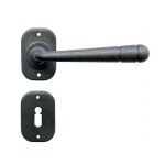 16 Galbusera Door Handle with Rosette and Escutcheon Artistic Wrought Iron