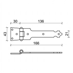 16LL bis CiFALL Hatch Hinge Shaped Aluminium Iron Hardware For Shutters