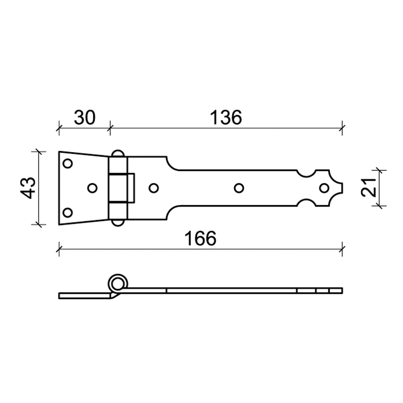 16LL bis CiFALL Hatch Hinge Shaped Aluminium Iron Hardware For Shutters