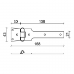 16LL Flat CiFALL Flat Hatch Hinge Hardware For Shutters
