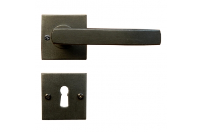 16 Galbusera Door Handle with Rosette and Escutcheon Artistic Wrought Iron