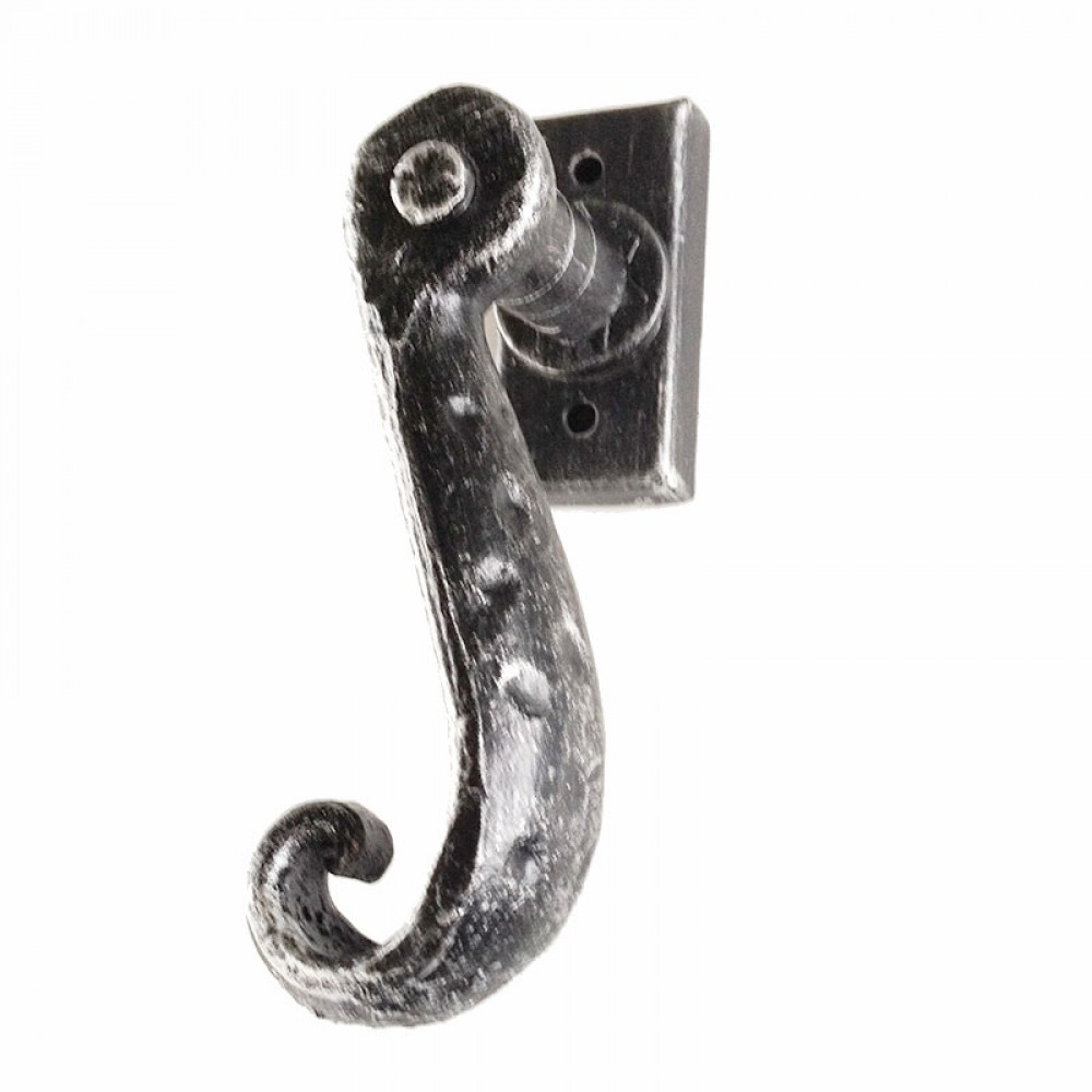 2069 Twisted Wrought Iron Door Handle on Plate Lorenz Ferart