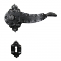 2003 Flower Wrought Iron Door Lever Handle on Rose Lorenz Ferart