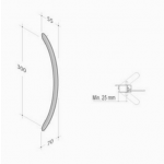 200.051 pba Pull Handle in Stainless Steel AISI 316L