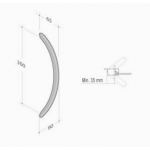 200.051 pba Pull Handle in Stainless Steel AISI 316L