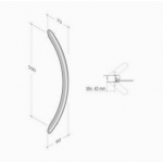 200.051 pba Pull Handle in Stainless Steel AISI 316L