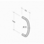 200.101 pba Pull Handle in stainless steel AISI 316L