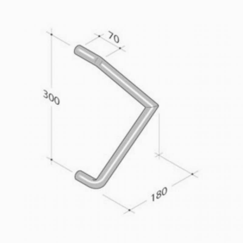 200.141 pba Pull Handle in Stainless Steel AISI 316L