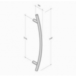 200.152 pba Pull Handle in Stainless Steel AISI 316L
