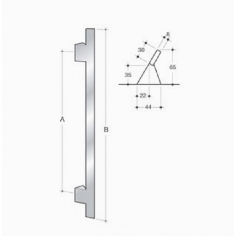 200.IT.001 pba Pull handle in stainless steel 316L
