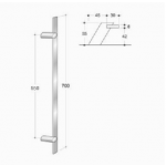 200.IT.031 pba Pull handle in stainless steel 316L