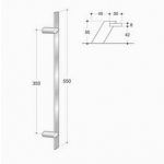 200.IT.031 pba Pull handle in stainless steel 316L
