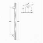 200.IT.041 pba Pull handle in stainless steel 316L