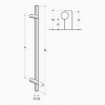 200.IT.061 pba Pull handle in stainless steel 316L