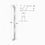 200.IT.071 pba Pull handle in stainless steel 316L